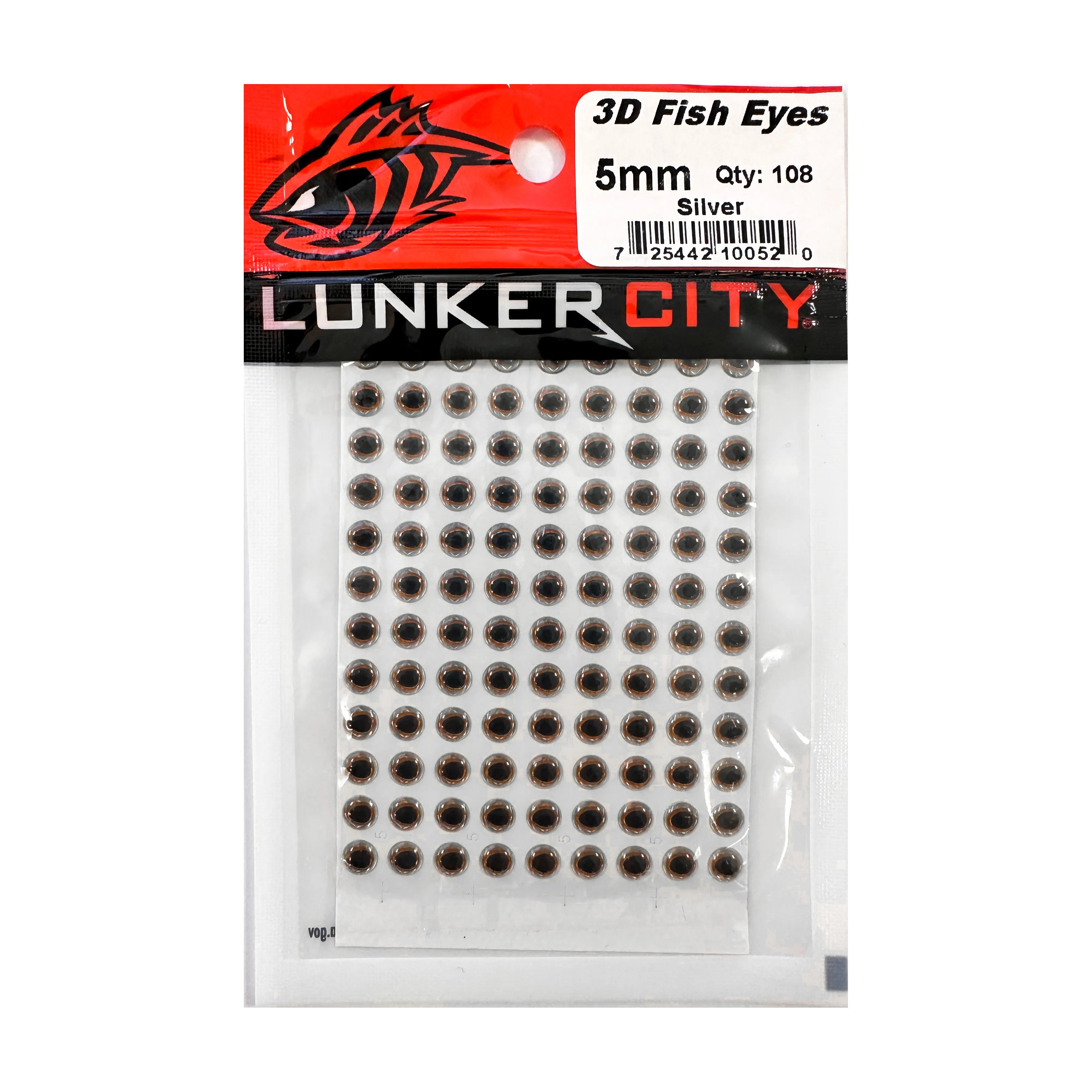 Lunker City 3D Fish Eyes Bulk Silver 9mm Lunker City 3D Fish Eyes Bulk Silver 9mm