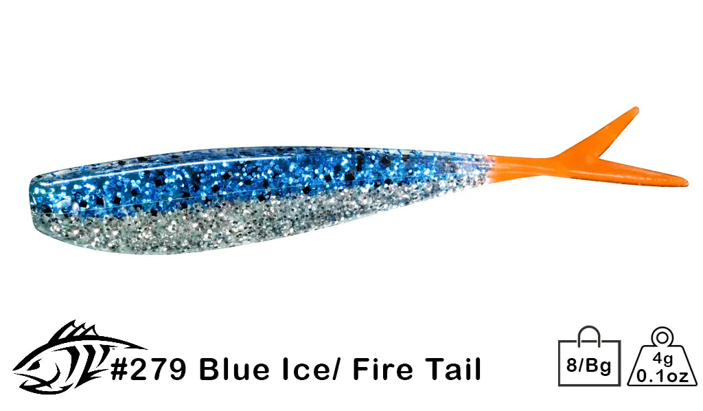 Lunker City Fat Fin-S-Fish | Blue Ice-Fire Tail | FishUSA