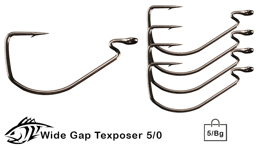 Wide Gap Hook Hollow Point Slightly Reversed 4/0 Flat Mustad