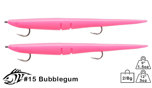  Lunker City Slug-Go Rigged Tandem Hook, 2 per Card (Bubble  Gum, 9-Inch) : Fishing Hooks : Sports & Outdoors