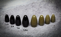 thumbnail image 2 of Bullet Weights Tungsten Green Pumpkin Worm Weights 1/32oz (0.9g) 15-Pack 2 of 4